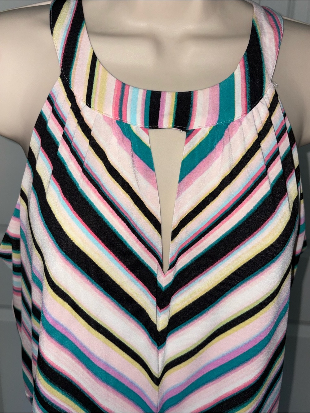 Chevron Striped Halter Maxi Dress in Petite length size Large - Picture 4 of 11
